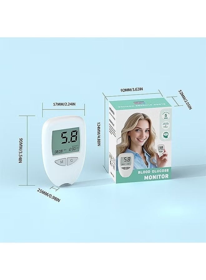 KORAX 100 Test Strips + 100 Lancets Blood Glucose Monitor Kit — High Accuracy Diabetes Testing Meter with No Coding System, Includes Lancing Device for Easy Blood Sugar Monitoring - Image 2