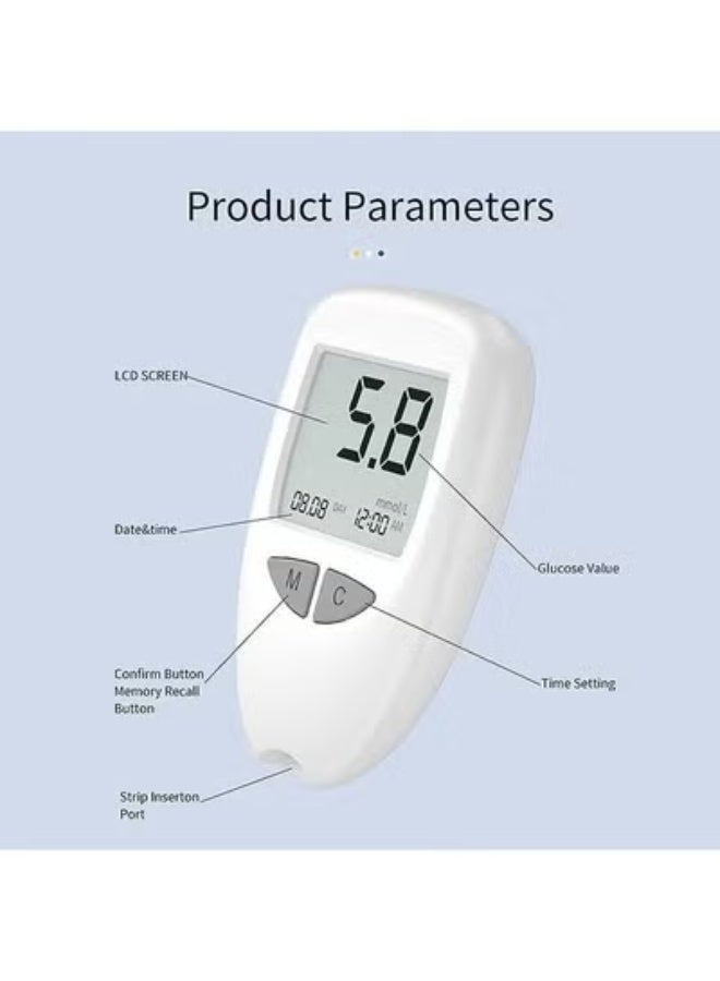 KORAX 100 Test Strips + 100 Lancets Blood Glucose Monitor Kit — High Accuracy Diabetes Testing Meter with No Coding System, Includes Lancing Device for Easy Blood Sugar Monitoring - Image 3