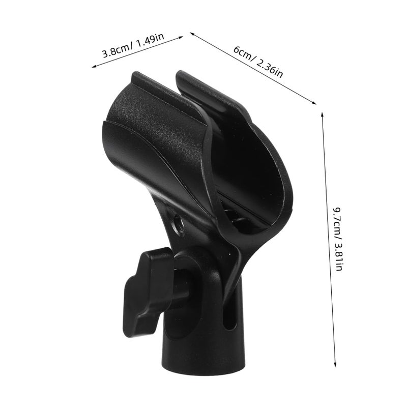 2 Pack Black Microphone Clip Holders For Wireless Mic Stand Clamp - Image 3