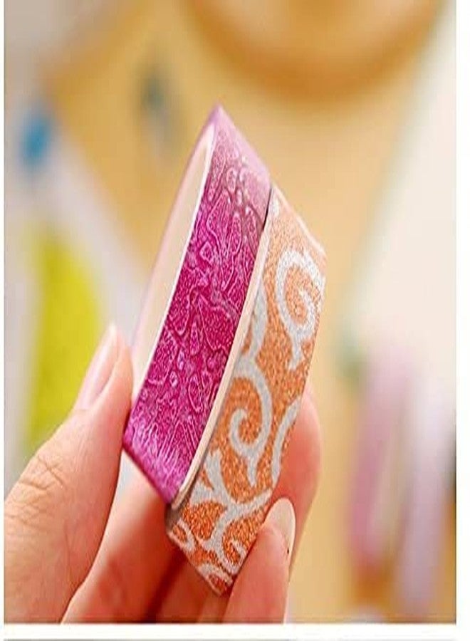 ABAJ colourful Decorative Adhesive Glitter Tape Rolls, Length 3m Each, Set of 10 (Colors As Per Availability) - Image 4