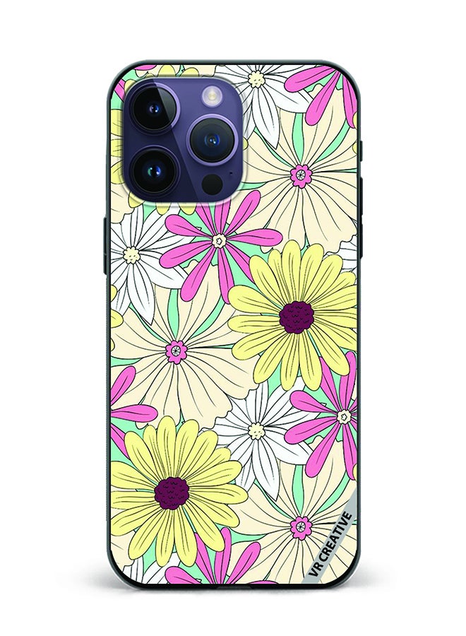 VR CREATIVE Protective Case Cover For Apple iPhone 15 Pro Flowers Design Multicolour - Image 1