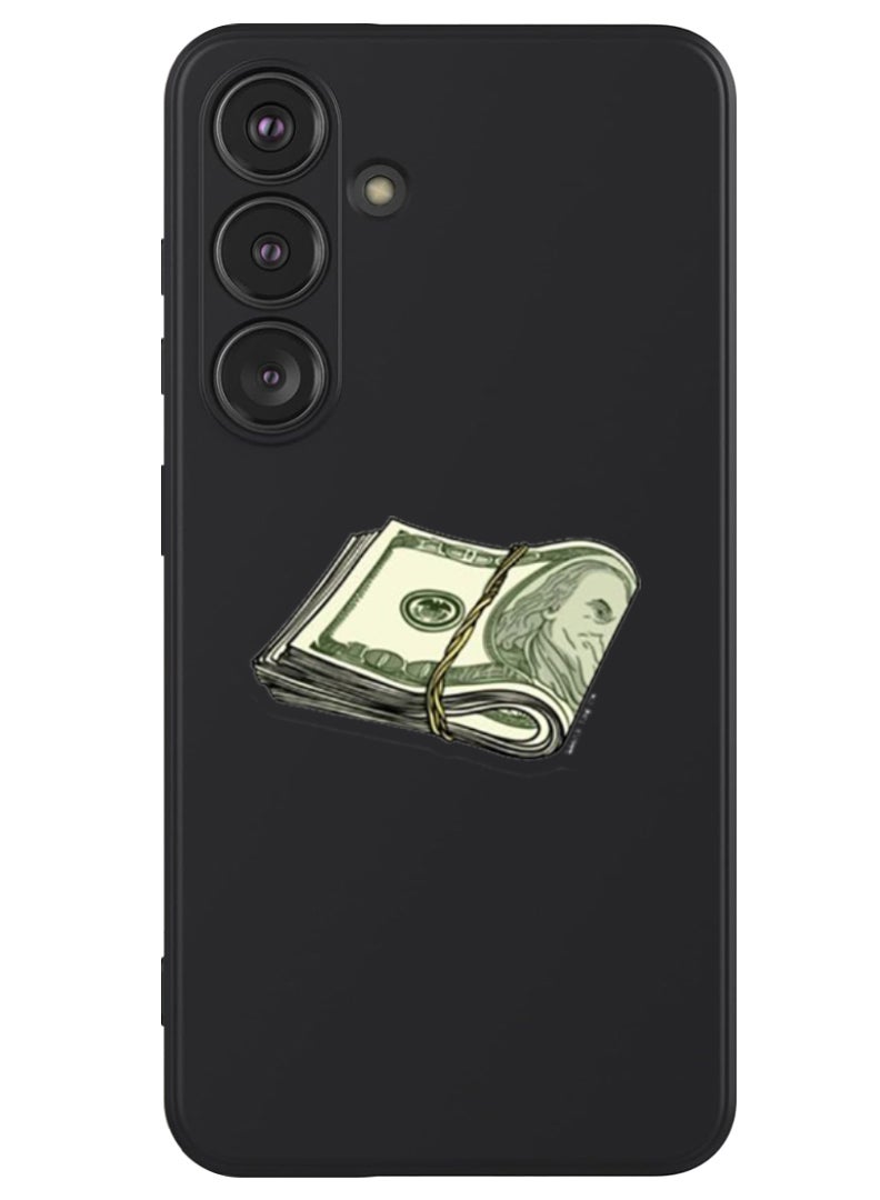 Theodor Protective Slim Fit Case Liquid Silicone Cover with Full Body Protection Anti-Scratch Shockproof Case For Samsung Galaxy S24 (Black) - Cash Sticker - Image 1