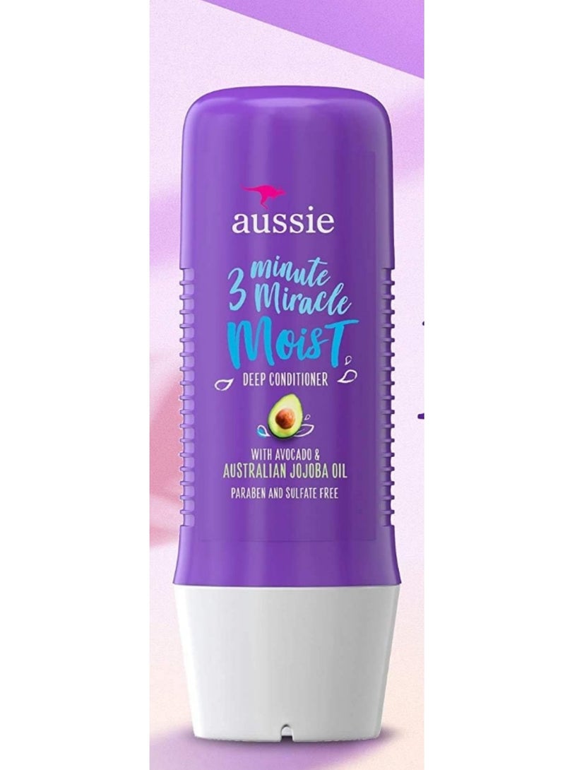 أوسي بلسم الشعر الأسترالي المعجزة 3minute moist deep conditioner بخلاصة الأفوكادو وزيت الجوجوبا الأسترالي الخالي من البارابين 236 مل - Image 2