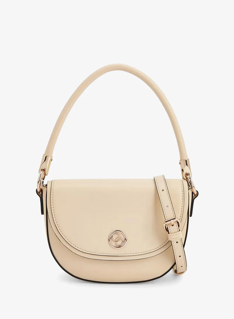 Celeste Textured Crossbody Bag With Button Closure