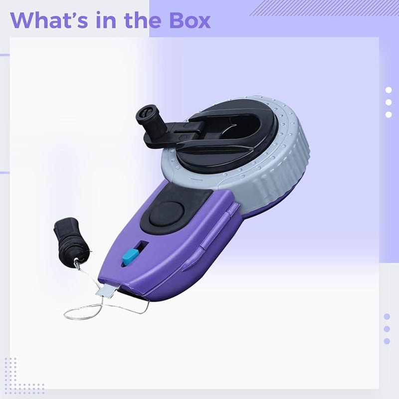 أداة بكرات طباشير 100 قدم مع خط تحديد قابل للسحب، شد قابل للتعديل لمشاريع النجارة والبناء - Image 4