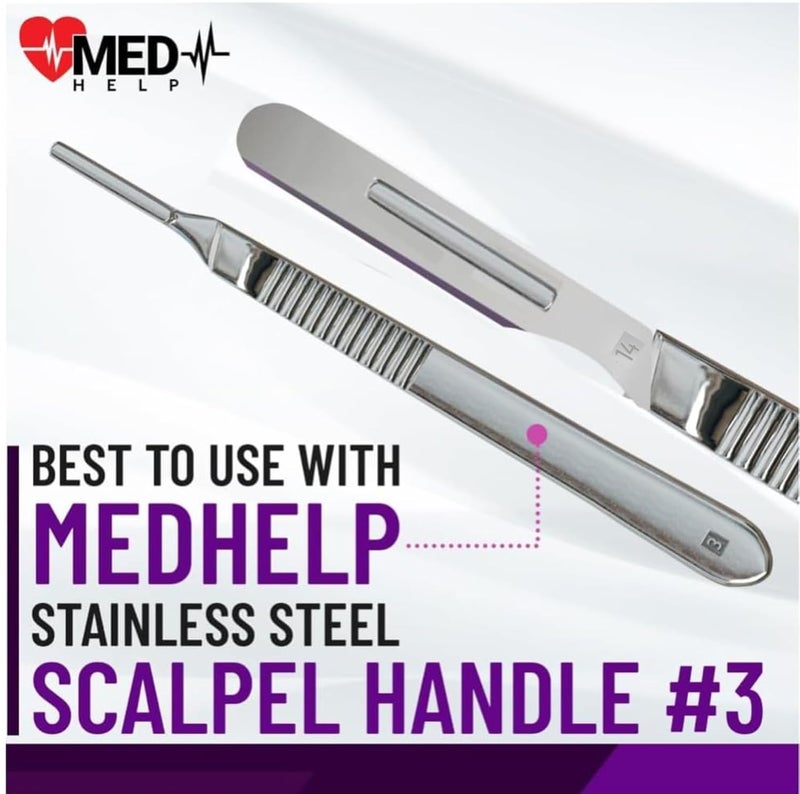 MedHelp 14R Blades Dermaplaning Scalpels with Dermaplane Handle, Pack of 21 Dermaplane Razor for Women Face with Stainless Steel Scalpel Handle 3 - Dermaplaning Tool for Face - Image 4
