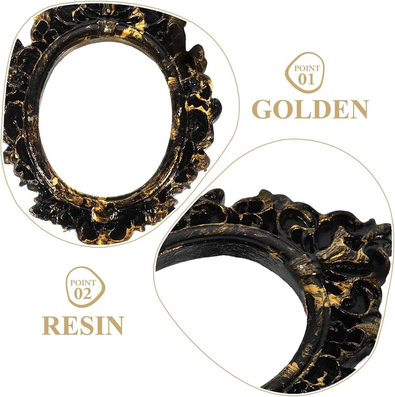 Homoyoyo 4pcs Vintage Mini Resin Photo Frames Small Picture Frame Ornaments Tiny Antique Kit for DIY Home Decor Wall and Tabletop Display - Image 3