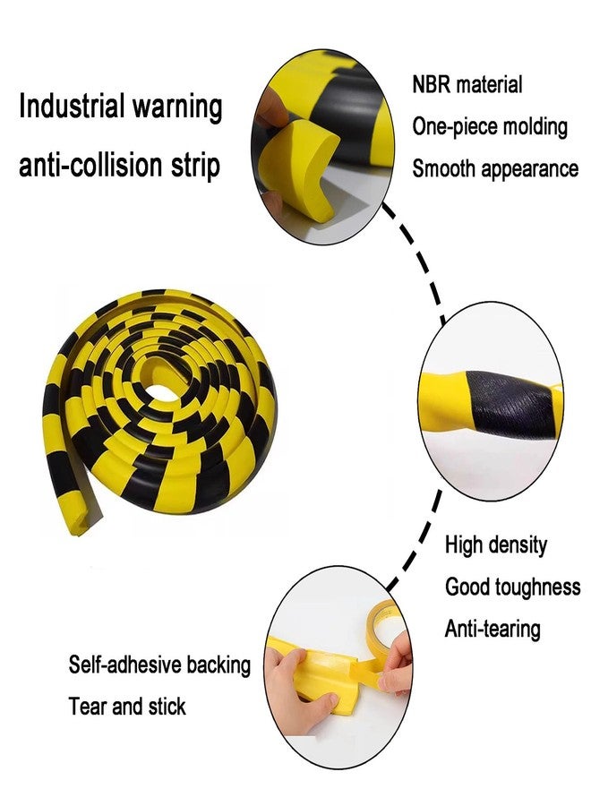 OYKSHDF Wall Edge Corner Guards, 196.9in/5m Yellow Black Safety Bumpers, Self-Adhesive Foam Protector Padding, Warehouse Racks, Shelves, Garage & Equipment Protection (1, Yellow+Black, 196.5in/5m) - Image 5