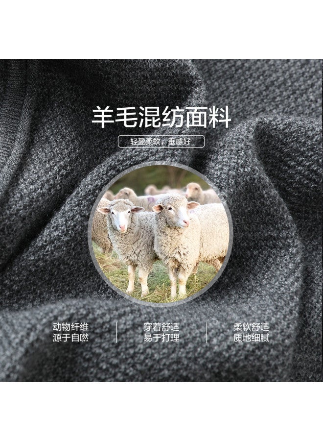 Hengyuanxiang Wool Included! Textured Loose Knit Cardigan With Round Neck, Rolled Hem Autumn Top, Solid Color High-End Feel Sweater - Image 5