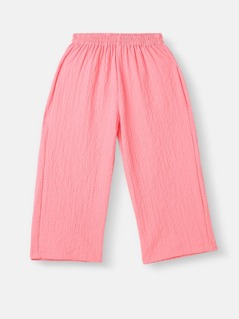 Nautinati Girls’ Crepe Assymetric Clothing Set |Frill Top and Pants Set | 2-8 Years