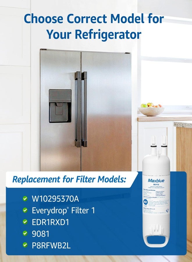 Maxblue MB-F38 Replacement for W10295370A, Everydrop® Filter 1, EDR1RXD1, EDR1RXD1B, P8RFWB2L, P4RFWB, Kenmore® 46-9081, 46-9930, Refrigerator Water Filter, 3 Filters - Image 2