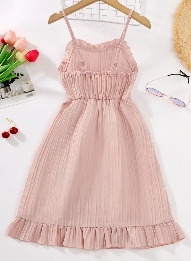 Take Two Girls Pink Ruffled Strappy Dress