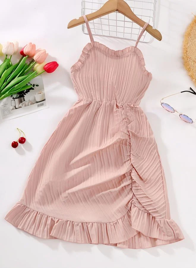 Take Two Girls Pink Ruffled Strappy Dress