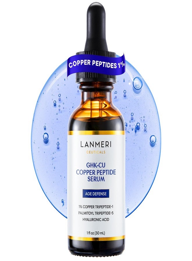 Lanmeri Copper Peptide Serum for Face:1% Copper Peptide (GHK-Cu) Anti-Aging Serum to Smooth Fine Lines, Improve Elasticity - Soothe & Repair Skin Barrier with Centella Asiatica - 30ml - Image 1