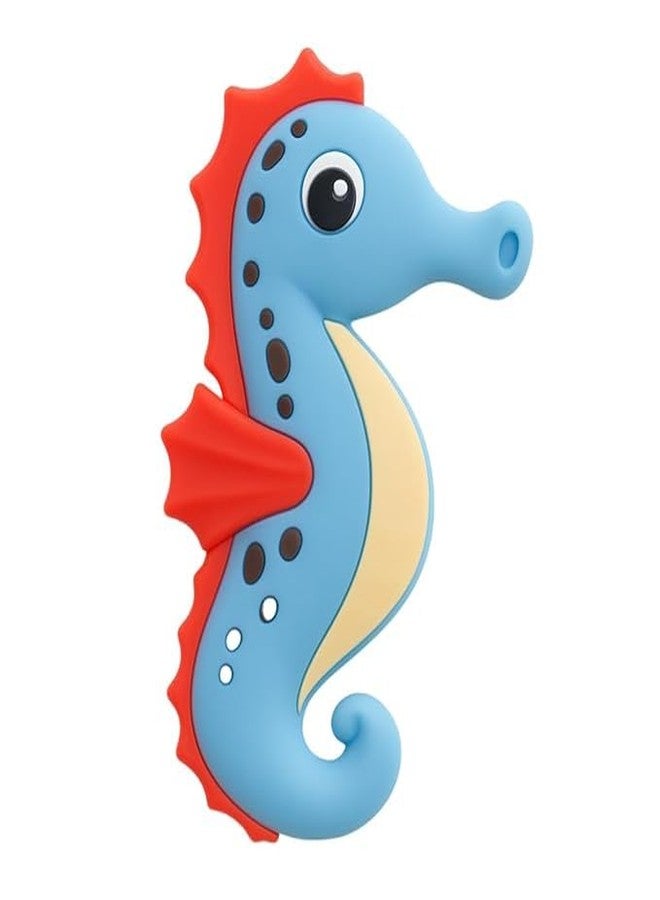 DTR Creation Silicone Baby Teether Pack of 2 | Blue Seahorse & Yellow Dinosaur Shape | Soft BPA-Free Food-Grade Silicone | Easy to Hold | Teething Toy for 0–3 Years Babies - Image 4