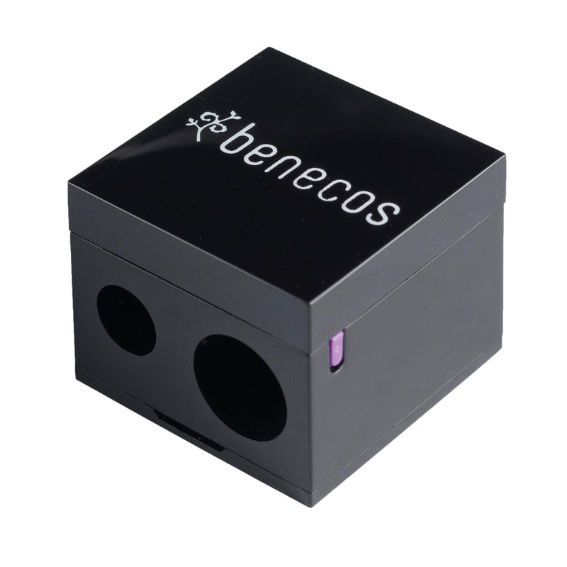 benecos - double sharpener for cosmetic pencils - with integrated cleaning spatula