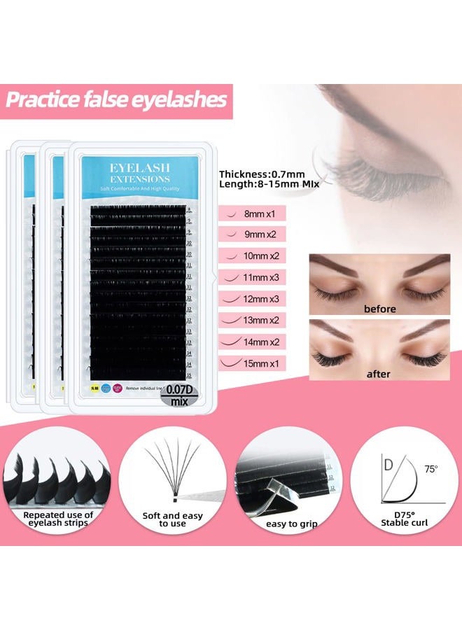 DNSGOOR Lash Extension Kit Professional Eyelash Extensions Practice Set with Mannequin Head Removable Eyelids USB Lash Fan Individual False Eyelash Shampoo Brush Glue Practical Tools for Beginners - Image 4