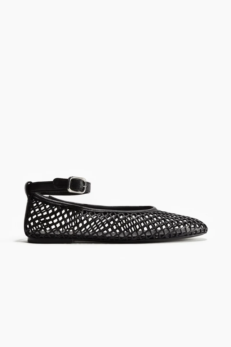 H&M Perforated leather ballet pumps