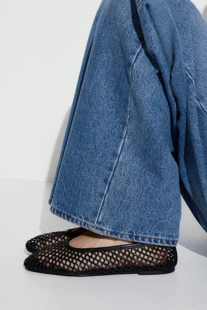 H&M Perforated leather ballet pumps