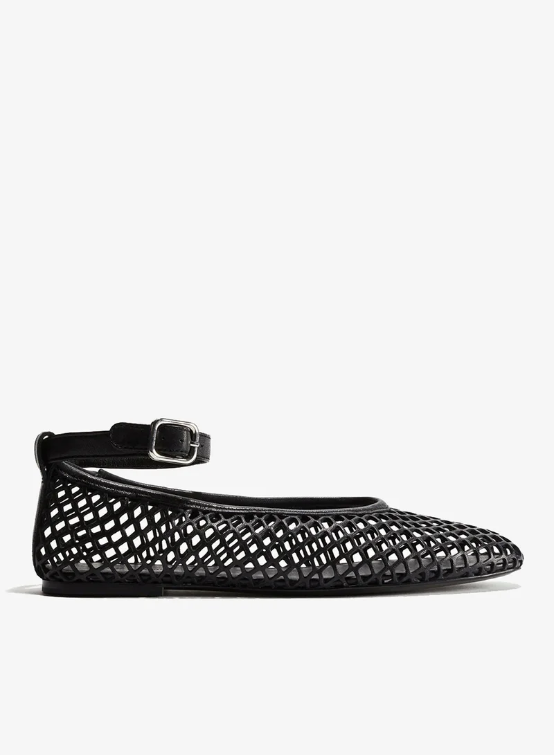 H&M Perforated leather ballet pumps
