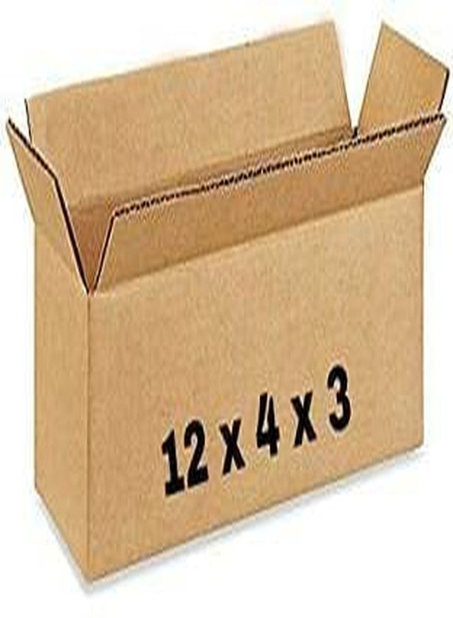 Powerlon® 12 x 4 x 3 Strong Corrugated Cardboard 3 Ply Box For Packing, Moving, Shipping, Gifting Multi Propose Use (Pack of 100) - Image 1