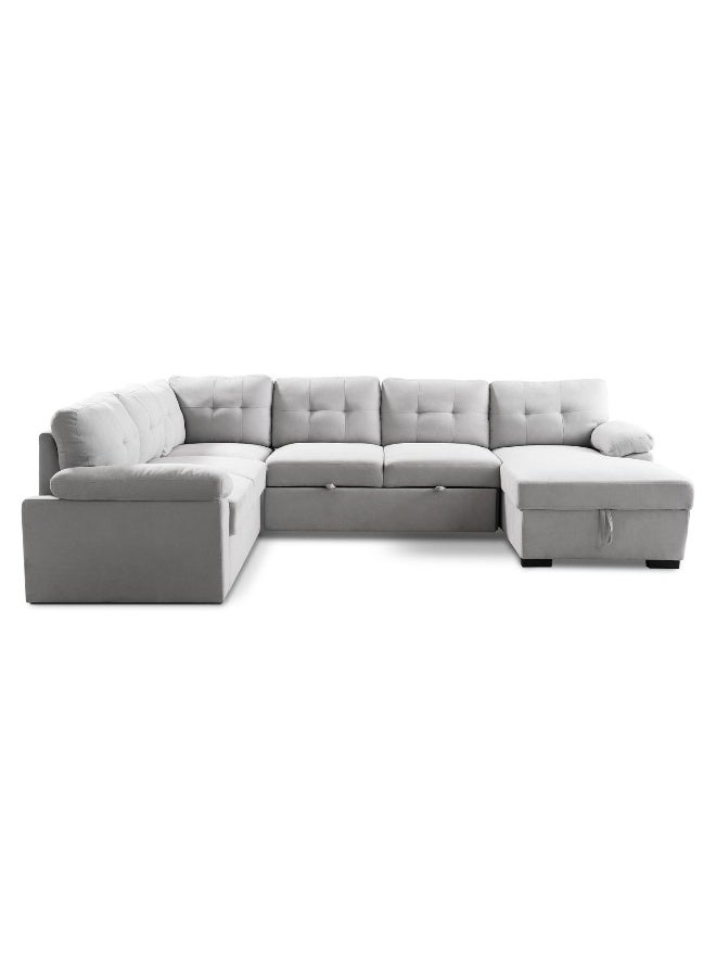 Pan Home Kabo Corner Sofa Bed - Light Grey  - Image 4