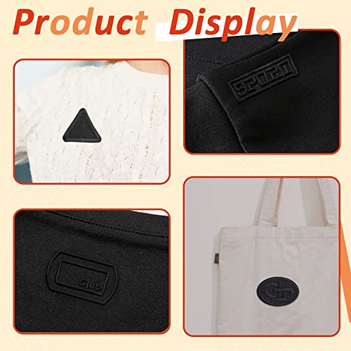 Yitexin 10Pcs Black Embroidered Patches, Iron on and Sew on Applique, Embroidery Badge Emblem, Clothing Repair and Decoration, Stickers for Clothes DIY Accessory (Black) - Image 2