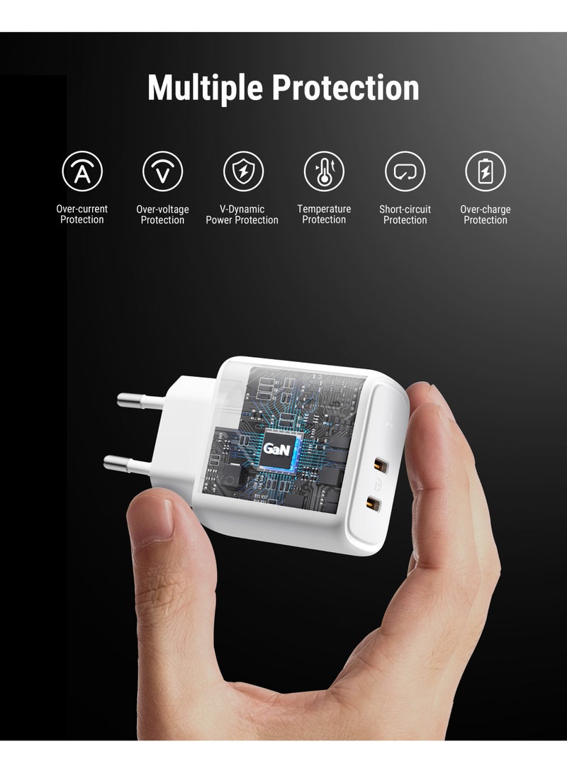 VOLTME Revo 45W, GaN PPS Dual USB C Fast Charger Super Fast Charging 2.0, Foldable Charger Compatible with iPhone 17/16/15/14Series, Galaxy S24/S23/S22 Series, MacBook Air, White - Image 3