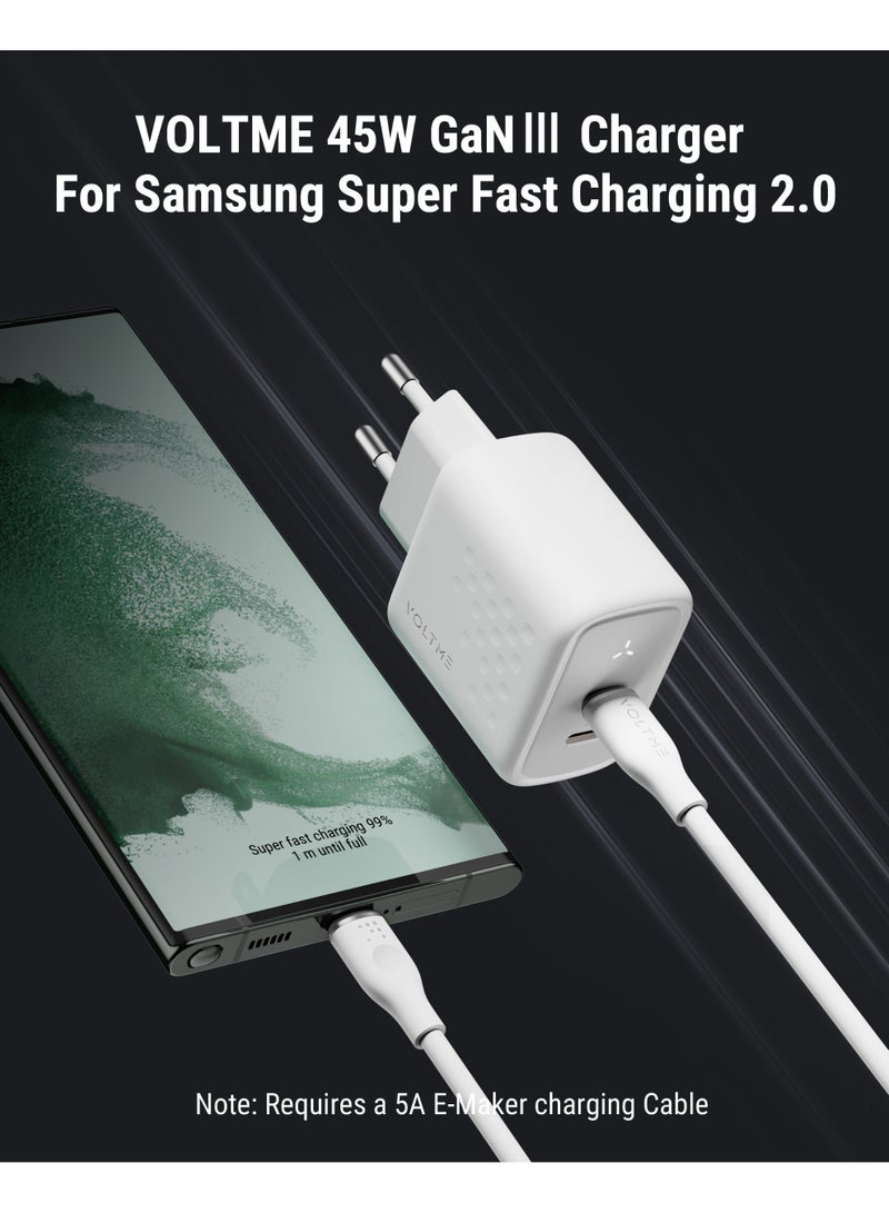 VOLTME Revo 45W, GaN PPS Dual USB C Fast Charger Super Fast Charging 2.0, Foldable Charger Compatible with iPhone 17/16/15/14Series, Galaxy S24/S23/S22 Series, MacBook Air, White - Image 4
