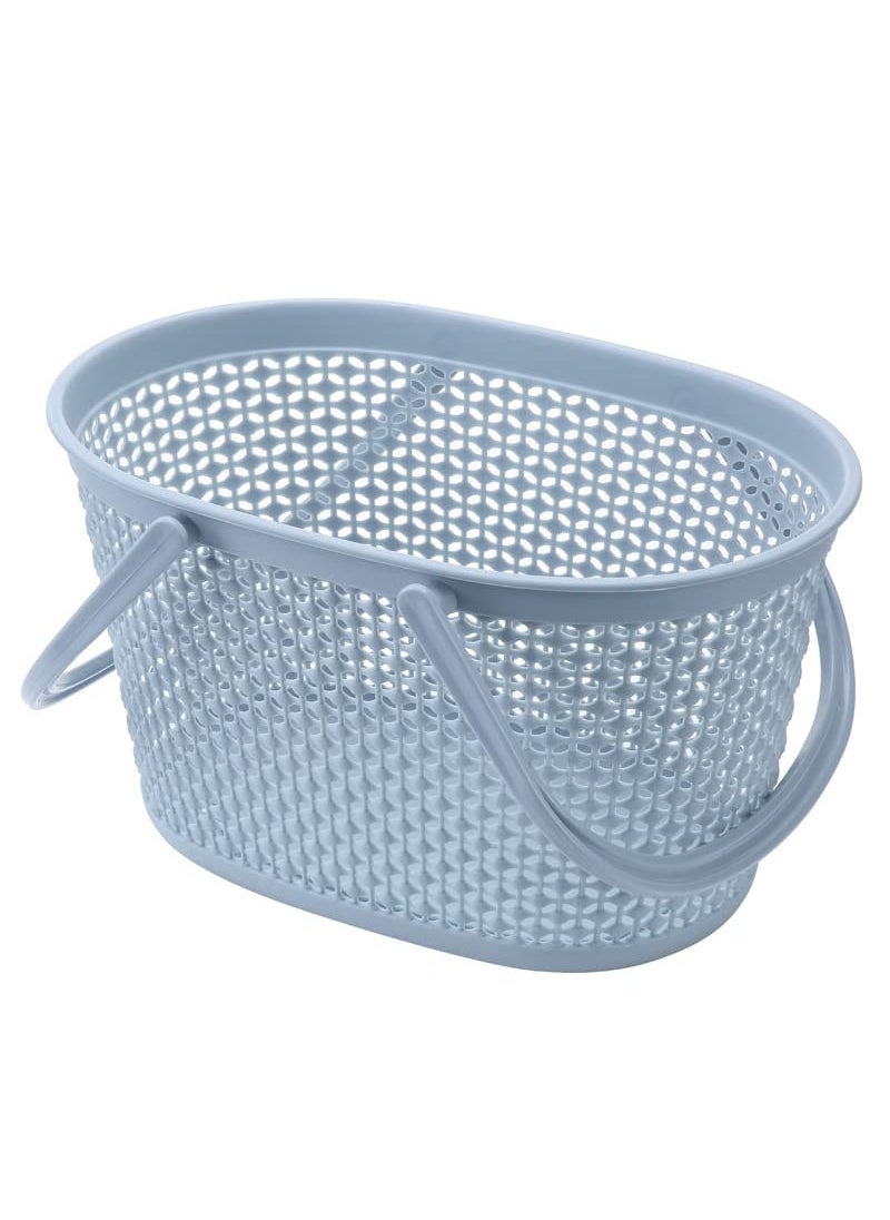 HOMIES INTERNATIONAL HOMIES INTERNATIONAL 1 Piece Wool Pattern Oval Hollow Out Plastic Hand Basket with Handle. Multicolor, Sent Randomly. (32.5 * 22 * 19cm)  - Image 1