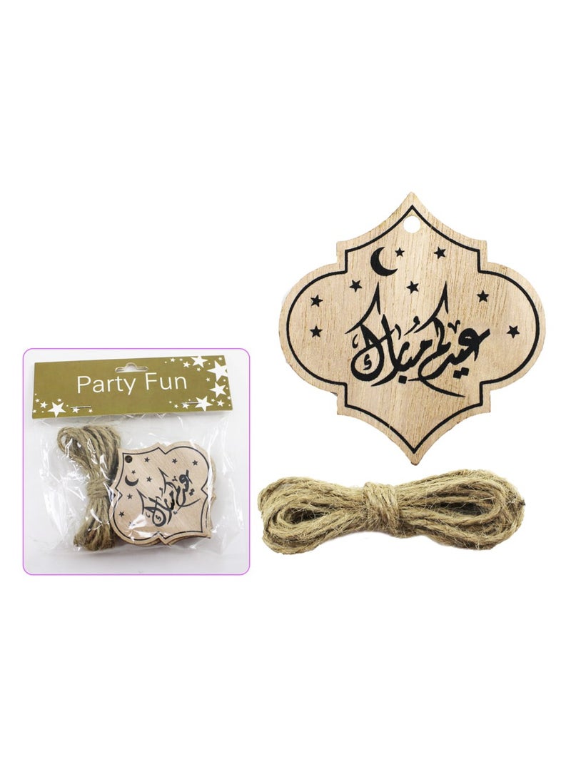 PARTY FUN Eid Mubarak Arabic Gift Tag 6Pcs Pkt 7Cm - Image 2