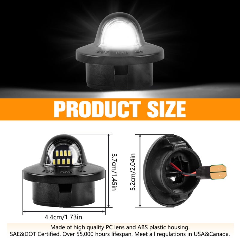 Gempro Led License Plate Light with Socket Wire Harness Compatible with Ford F150 F250 F350 F450 F550 Superduty Bronco Excursion Ranger Expedition Explorer Rear Tag Lamps - Image 4