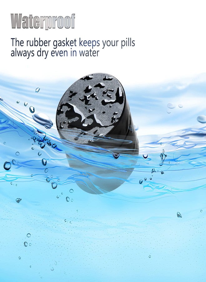 PPFISH EDC Portable Daily Pill Case, Heavy Duty Aluminium Alloy Round Pill Box, Waterproof Travel Pill Organizer, Pocket Purse Medicine Vitamin Holder EDC Container for Outdoor Camping Working - Image 3