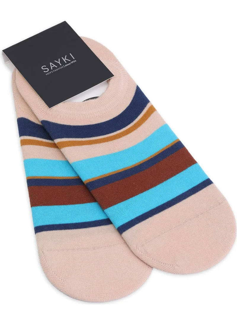 Hatemoğlu Beige Double Striped Cotton Ballerina Socks