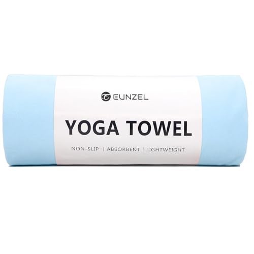 Eunzel Hot Yoga Towel Non Slip Yoga Mat Towel Non-Slip Sweat Absorbent Towel for Hot Yoga, Pilates and Workout 72" x 26.5", Blue - Image 1