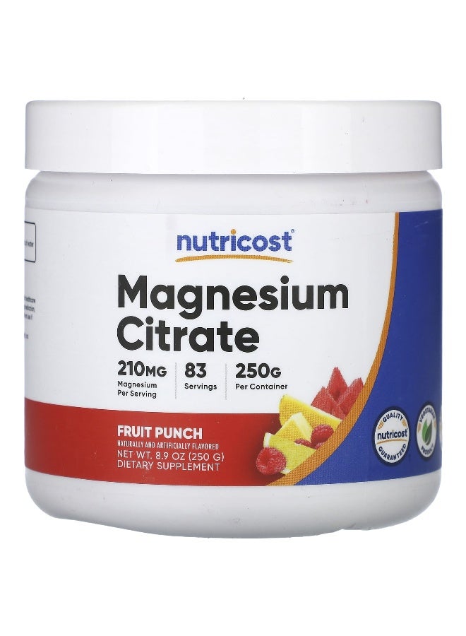 Nutricost نوتريكوست، سترات المغنيسيوم، نكهة فواكه، 8.9 أونصة (250 جرام) - Image 1