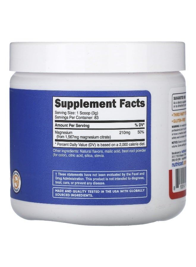 Nutricost نوتريكوست، سترات المغنيسيوم، نكهة فواكه، 8.9 أونصة (250 جرام) - Image 2