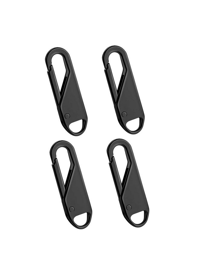 oxt - Zipper Pull 4 Pcs Black Upgraded Zipper Pull Premium Zipper Pull Replacement Zipper Tab Tags Cord Extension Fixer For Luggage Backpacks Jackets Purses Handbags - Image 1