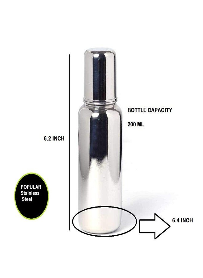 POPULAR Baby Feeding Bottle: Stainless Steel/NO Plastic/Special for New Born Baby/Washable Product Capacity 200 ML - Image 4