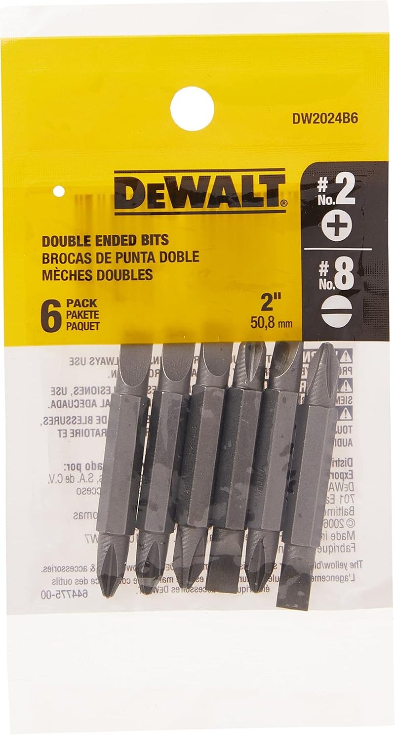 DEWALT Screwdriver Set, 2 Phillips/No. 8 Slotted Double Ended Bit, 6-Pack - Image 4