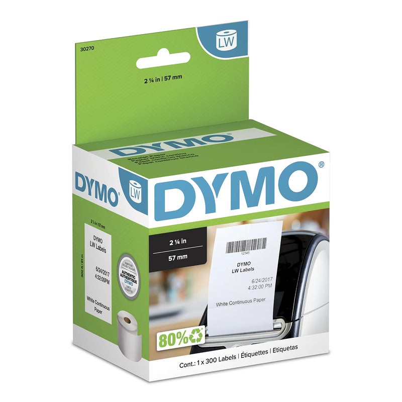 DYMO Authentic LW Continuous Labels, DYMO Labels for LabelWriter Label Printers, 2-1/4" x 300-Feet, 1 Roll - Image 1