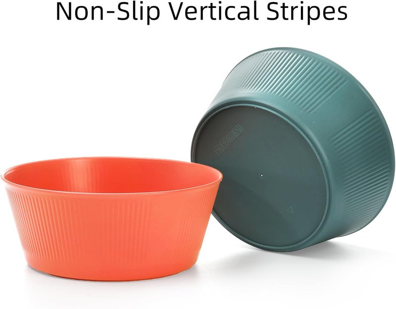 Cididu Set of 12 Large Unbreakable Cereal Bowls 57 Oz Wheat Straw Bowl BPA Free Salad Dessert Serving Bowl for Soup Oatmeal Fruit Stackable Big Bowls for Kitchen Party Microwave Dishwasher Safe - Image 3