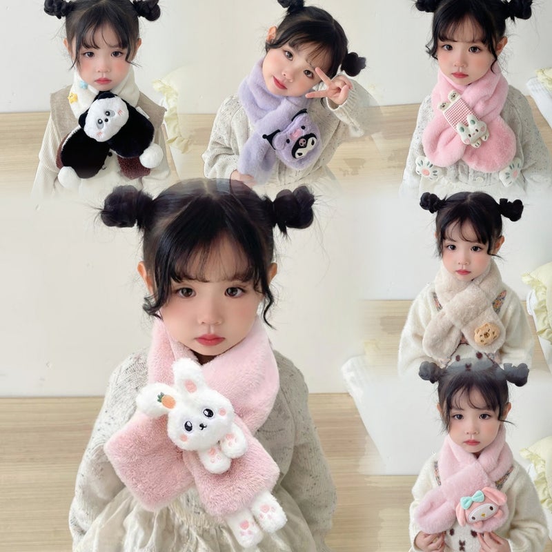 Children'S Scarf Cartoon Baby Scarf For Boys And Girls Warm Thickened Plush Scarf For Children - Image 2