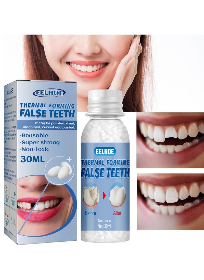 EELHOE 1pc 30g Thermal Forming False Teeth, False Teeth Solid Glue, Temporary Tooth Repair Kit, Teeth And Gaps False Teeth Solid Glue Denture Adhesive, Tooth Repair Gaps Filling Teeth Care  - Image 1