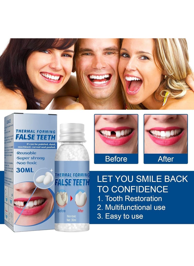 EELHOE 1pc 30g Thermal Forming False Teeth, False Teeth Solid Glue, Temporary Tooth Repair Kit, Teeth And Gaps False Teeth Solid Glue Denture Adhesive, Tooth Repair Gaps Filling Teeth Care  - Image 2