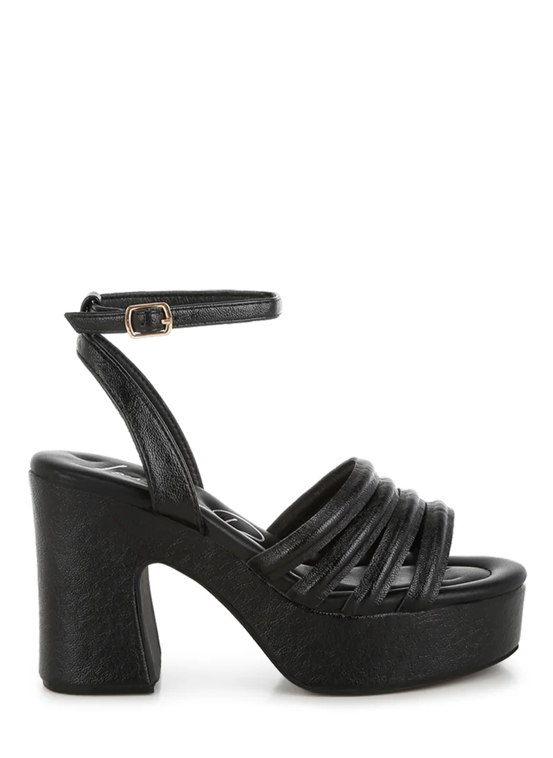 London Rag Strappy High Platform Sandals in Black