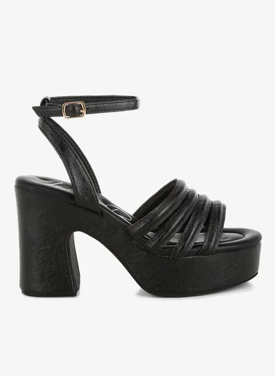 London Rag Strappy High Platform Sandals in Black