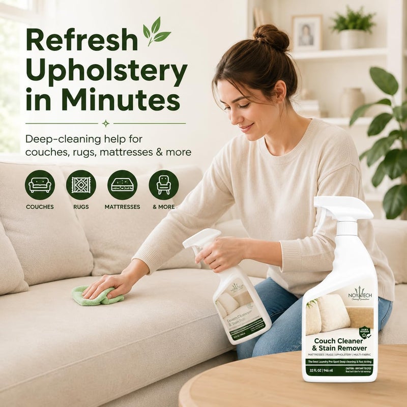 NOYATECH Couch Cleaner and Stain Remover Spray – Professional Strength, Multi-Surface Fabric and Upholstery Cleaner – Pet-Safe, Non-Toxic, Quick-Drying for Couches, Sofas & Car Interiors. - Image 5