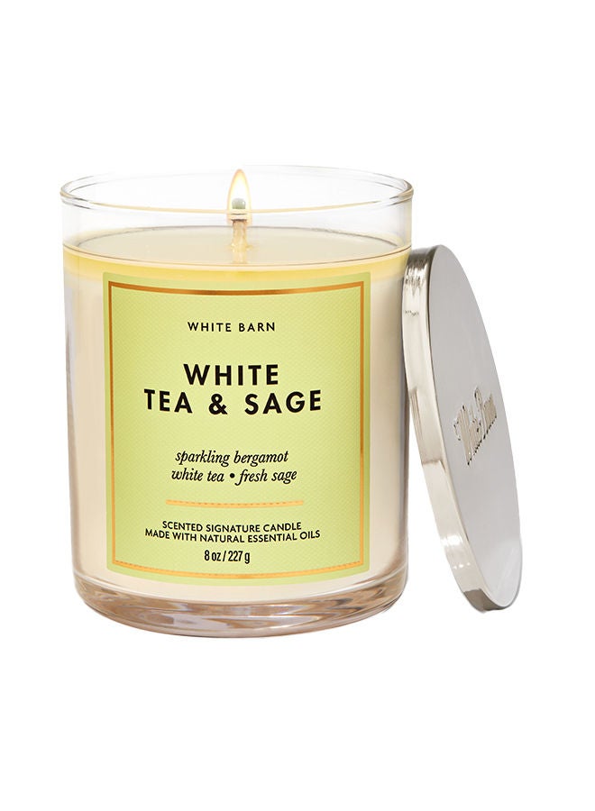 Bath & Body Works White Tea & Sage Signature Single Wick Candle