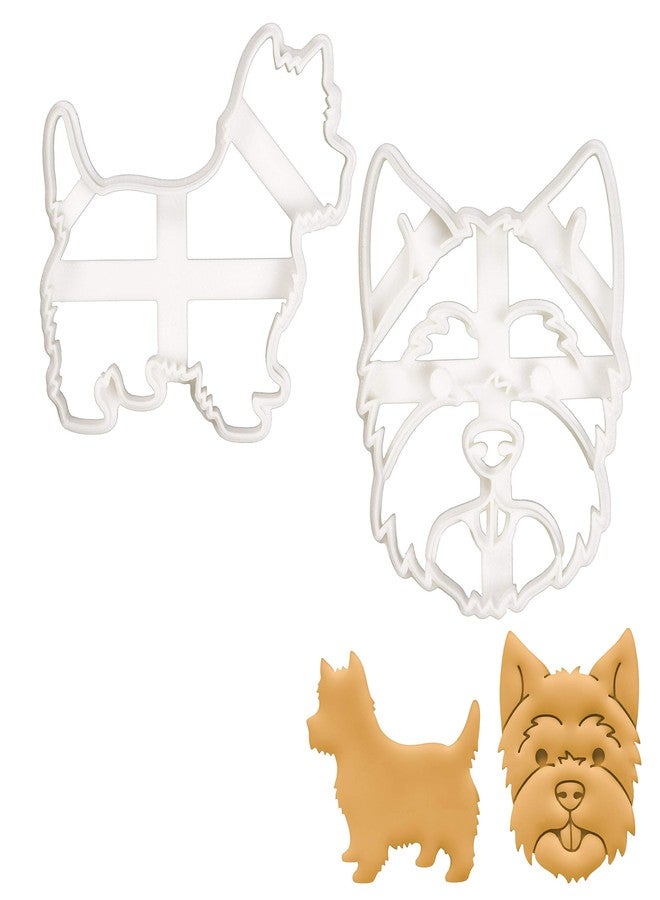 Bakerlogy Set of 2 West Highland White Terrier cookie cutters (Design: Face and Silhouette), 2 pieces - Bakerlogy - Image 1